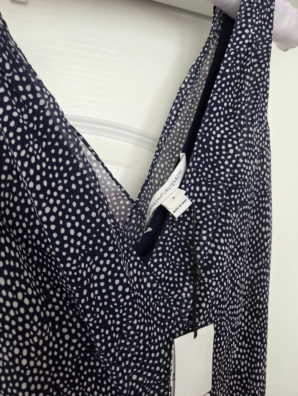 Diane Von Furstenberg Navy Silk Bias Cut Dress Size 6 BNWT - Picture 4 of 11